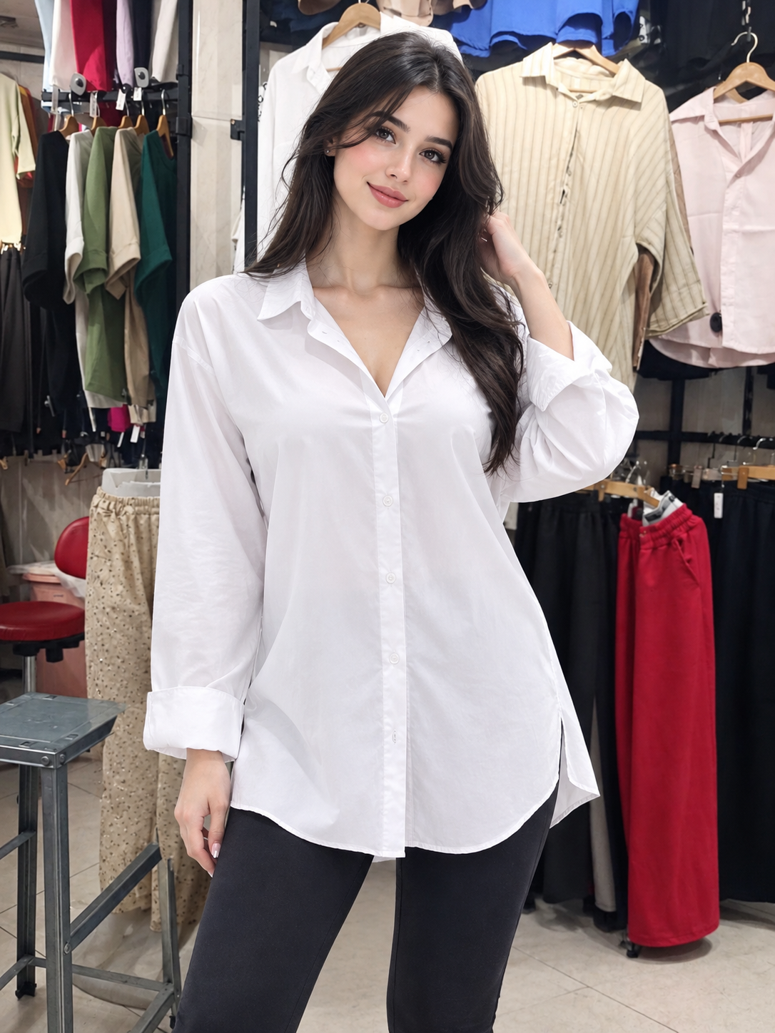 شومیز بیسیک تک رنگ
